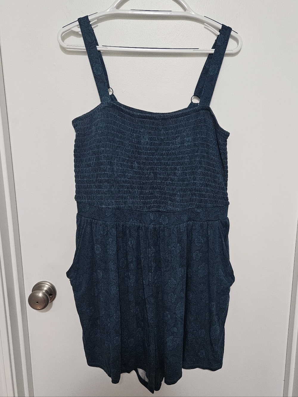 torrid Blue Smocked Top Romper Size 0